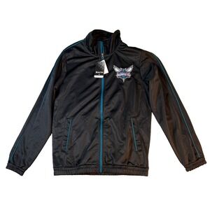 Charlotte Hornets NBA Full Zip Jacket Track Black Teal Mens S G-III Carl Banks
